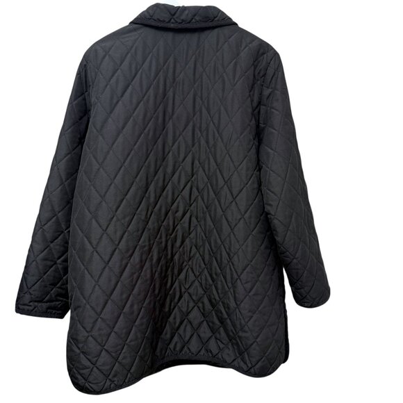 The Tog Shop Black Quilted Jacket XL Womens Barn Coat Preppy Equestrian - Picture 4 of 12